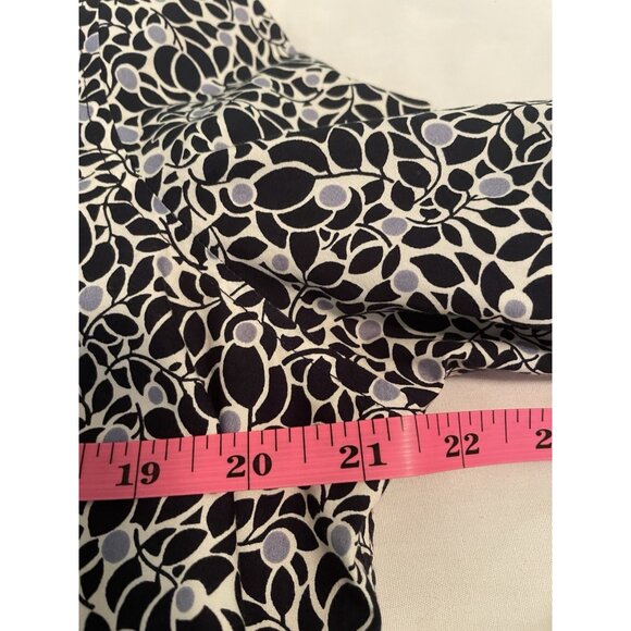 LANDS' END Woman’s 12 T. Tall Black Gray Print "No Iron Supima" Blouse Top - Picture 9 of 12